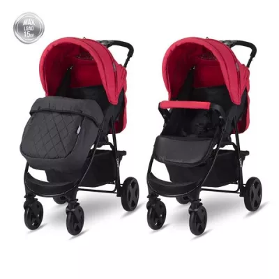 Carucior sport Olivia Basic, cu husa de picioare, pliere tip carte, Mars Rosu