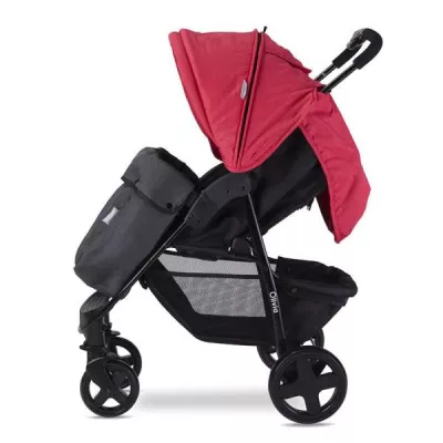 Carucior sport Olivia Basic, cu husa de picioare, pliere tip carte, Mars Rosu