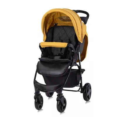 Carucior sport Olivia, pliere tip carte, cu husa de picioare, Galben cu Negru