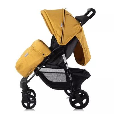 Carucior sport Olivia, pliere tip carte, cu husa de picioare, Galben cu Negru