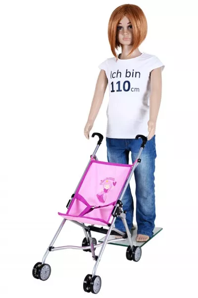 Carucior sport pentru papusi, Knorr Toys, Sim, 42 x 27 x 55 cm, 3 Ani+, Princess Pink