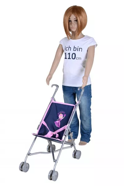 Carucior sport pentru papusi, Knorr Toys, Sim, 42 x 27 x 55 cm, 3 Ani+, Princess Blue