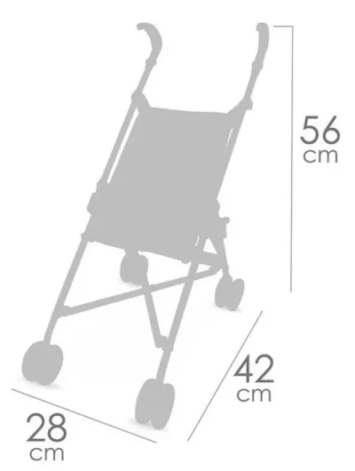 Carucior tip umbrela pentru papusi, compact si practic, colectia Koala, Roz