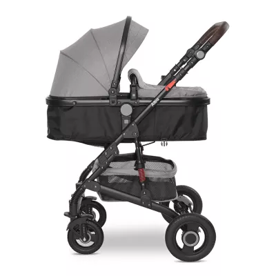 Carucior Alba Premium, landou transformabil, adaptori scoica, de la 0 luni pana la 3 ani, maxim 15 kg, Opaline Grey