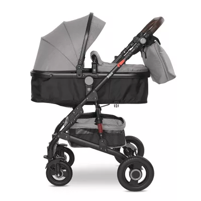 Carucior Alba Premium, landou transformabil, adaptori scoica, de la 0 luni pana la 3 ani, maxim 15 kg, Opaline Grey