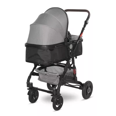 Carucior Alba Premium, landou transformabil, adaptori scoica, de la 0 luni pana la 3 ani, maxim 15 kg, Opaline Grey