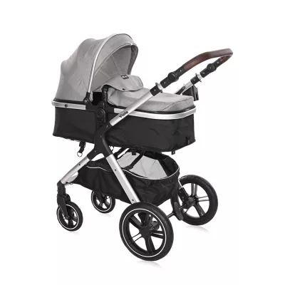 Carucior 2 in 1 - Carucior transformabil Viola, cu adaptori cos auto, pana la 22 kg, Opaline Grey, bebelorelli.ro