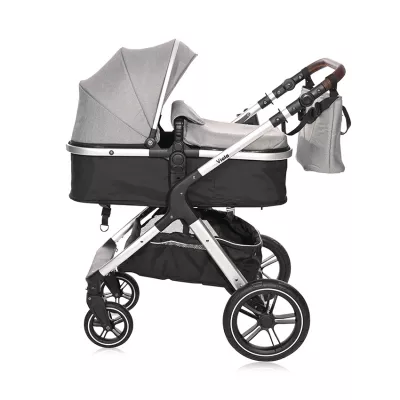 Carucior transformabil Viola, cu adaptori cos auto, pana la 22 kg, Opaline Grey