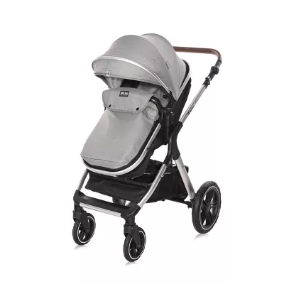 Carucior transformabil Viola, cu adaptori cos auto, pana la 22 kg, Opaline Grey