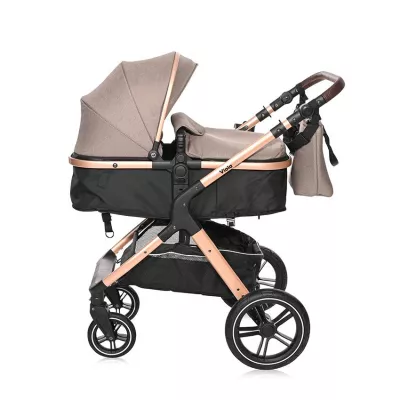 Carucior transformabil, Viola, cu adaptori cos auto, pana la 22 kg, Pearl Beige