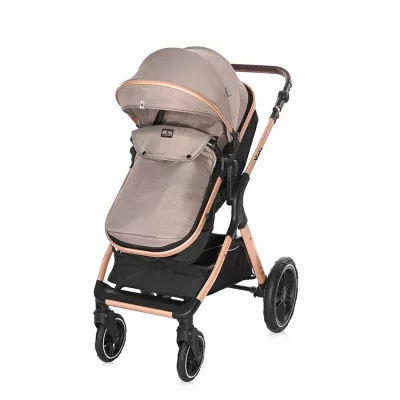 Carucior transformabil, Viola, cu adaptori cos auto, pana la 22 kg, Pearl Beige