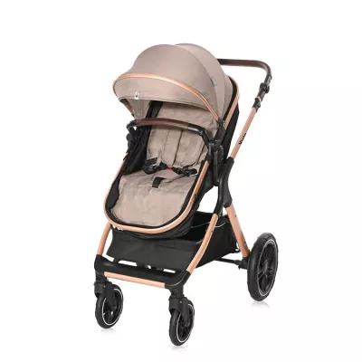 Carucior transformabil, Viola, cu adaptori cos auto, pana la 22 kg, Pearl Beige