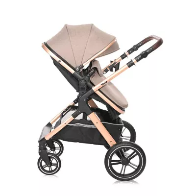 Carucior transformabil, Viola, cu adaptori cos auto, pana la 22 kg, Pearl Beige