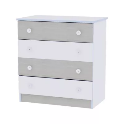 Lichidare de Stoc - Comoda lemn, 81x50x86 cm, 4 sertare, White Blue Elm, bebelorelli.ro