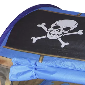 Cort de joaca pop-up pentru copii, Knorr Toys, potrivit interior/exterior, din material hidrofug, 170x85x70 cm, 3 Ani+, Corabia Piratilor