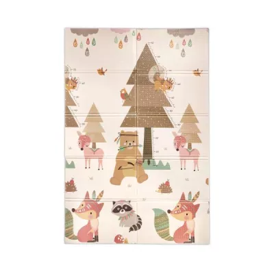 Covoare copii - Covoras de joaca termic pentru copii, din spuma XPE, design cu doua fete, pliabil, 120 x 180 cm, Home & Stars, bebelorelli.ro
