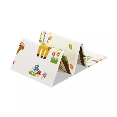 Covoras de joaca termic pentru copii, din spuma XPE, design cu doua fete, pliabil, 120 x 180 cm, Playtime