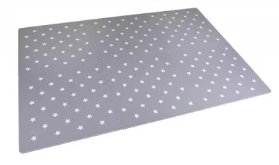 Covoare copii - Covoras puzzle colorat, Knorr Toys, 178x120 cm, din spuma moale Eva, cu 18 piese de margine suplimentare, izolator si antiderapant, 0 Luni+, Stelute Gri, bebelorelli.ro