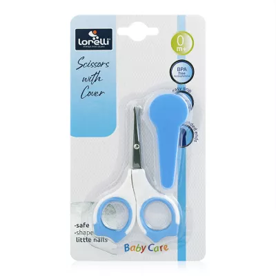 Forfecuta de unghii pentru bebelusi, cu suport de protectie, 0 luni+, Moonlight Blue