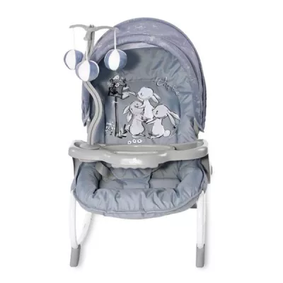 Lichidare de Stoc - Fotoliu balansoar, Dream Time, Silver Blue Rabbits, bebelorelli.ro