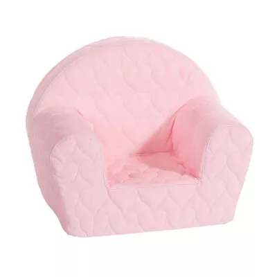 Mobilier camera copii - Fotoliu pentru copii, Knorr Toys, matlasat, umplutura din spuma moale, husa bumbac 100% detasabila si lavabila, 51 x 34 x 42 cm, 9 Luni+, Cosy Heart Rose, bebelorelli.ro