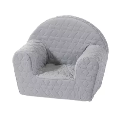Fotoliu pentru copii, Knorr Toys, matlasat, umplutura din spuma moale, husa bumbac 100% detasabila si lavabila, 51 x 34 x 42 cm, 9 Luni+, Cosy Geo Grey