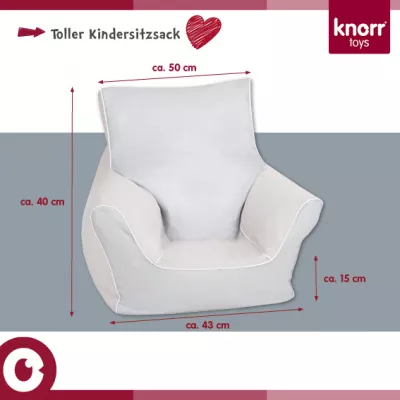 Mobilier camera copii - Fotoliu pentru copii, Knorr Toys, umplutura bilute din polistiren care iau forma corpului, husa din bumbac detasabila si lavabila, 40 x 50 x 43 cm, 18 Luni+, Ursuletul Paul, bebelorelli.ro