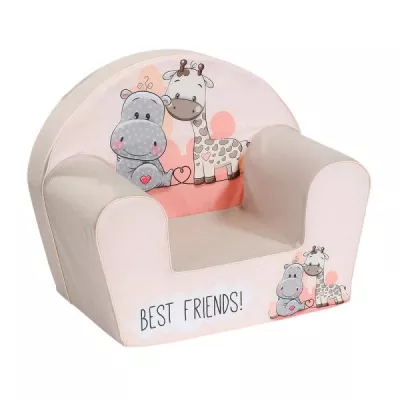 Mobilier camera copii - Fotoliu pentru copii, Knorr Toys, umplutura din spuma moale, husa bumbac 100% detasabila si lavabila, 51 x 34 x 42 cm, 9 Luni+, Best Friends, bebelorelli.ro