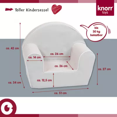 Mobilier camera copii - Fotoliu pentru copii, Knorr Toys, umplutura din spuma moale, husa bumbac 100% detasabila si lavabila, 51 x 34 x 42 cm, 9 Luni+, Happy Bear, bebelorelli.ro