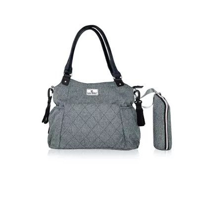 Geanta accesorii bebelusi, Kristin, compartimentata, Grey