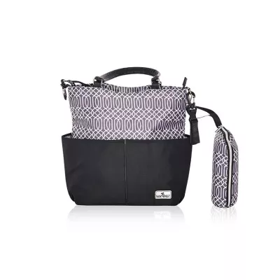 Geanta accesorii bebelusi, Laura, compartimentata, Black