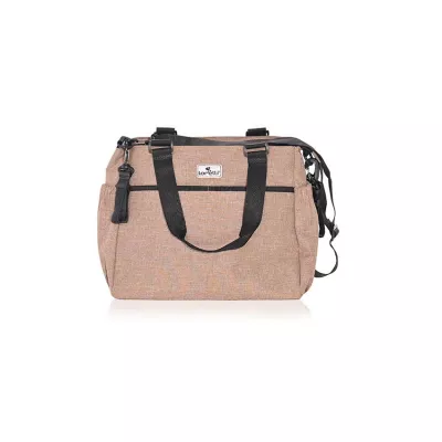 Geanta accesorii bebelusi, Maya, compartimentata, Beige