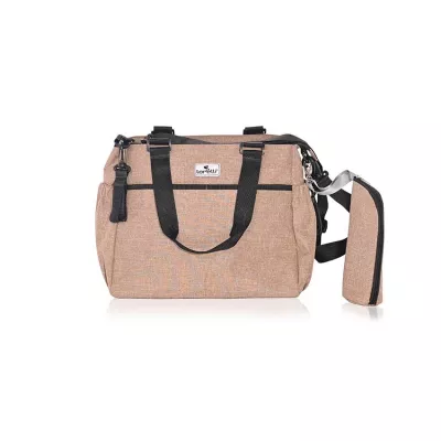Geanta accesorii bebelusi, Maya, compartimentata, Beige