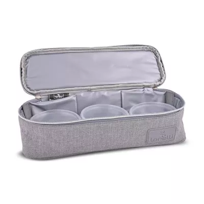 Geanta termica pentru mancare Avy, 3 compartimente detasabile, 33x11x10 cm, Gri