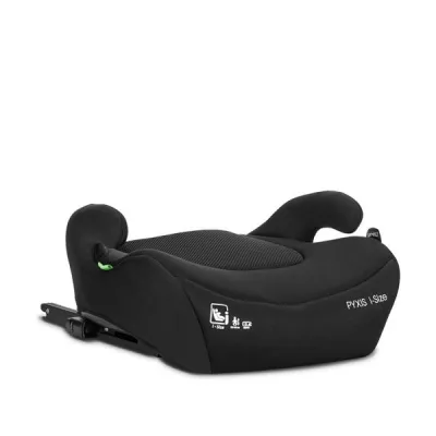 Inaltator auto pentru copii, Pyxis, i-Size, Isofix, tip booster cu spatar detasabil, 6-12 ani, 125-150 cm, Black
