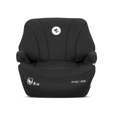 Inaltator auto pentru copii, Pyxis, i-Size, Isofix, tip booster cu spatar detasabil, 6-12 ani, 125-150 cm, Black