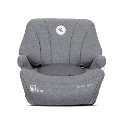 Inaltator auto pentru copii, Pyxis, i-Size, Isofix, tip booster cu spatar detasabil, 6-12 ani, 125-150 cm, Grey