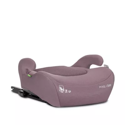 Inaltator auto pentru copii, Pyxis, i-Size, Isofix, tip booster cu spatar detasabil, 6-12 ani, 125-150 cm, Pink