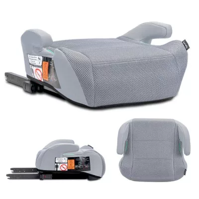 Inaltator auto pentru copii, Zen, Isofix, 6-12 Ani, 125-150 cm, cu conectori pentru ghidaj, Grey