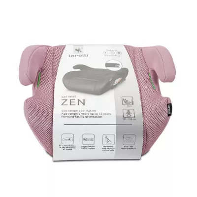 Inaltator auto pentru copii, Zen, Isofix, 6-12 Ani, 125-150 cm, cu conectori pentru ghidaj, Rose