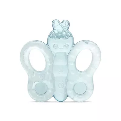 Jucarii de dentitie bebe - Jucarie de dentitie bebelusi, refrigeranta, 3 luni+, Butterfly, Aqua Blue, bebelorelli.ro