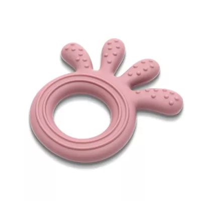 Jucarii de dentitie bebe - Jucarie de dentitie din silicon, 0 luni+, Octopus, Pink, bebelorelli.ro