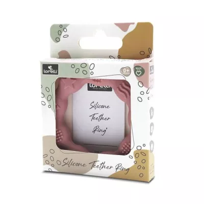 Jucarie de dentitie din silicon, 0 luni+, Ring, Pink