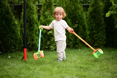 Jucarie de impins, cu tija, 60 cm, Ball , Blue