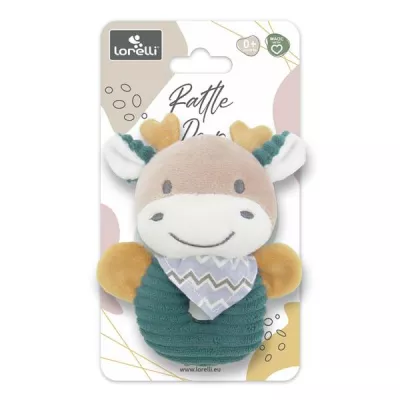 Jucarii din plus - Jucarie de plus, Cerb albastru, 11 cm, zornaitoare, 0 luni+, bebelorelli.ro