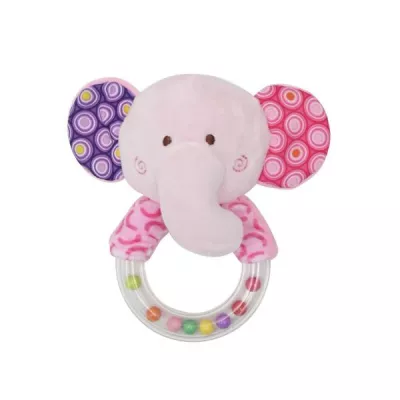 Lichidare de Stoc - Jucarie de plus, cu inel, 11 cm, zornaitoare, 0 luni+, elefant, bebelorelli.ro