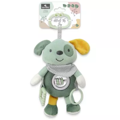 Jucarie de plus, de activitate, Catelus verde, 24 cm, 0 luni+