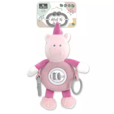 Jucarii din plus - Jucarie de plus, de activitate, Unicorn roz, 24 cm, 0 luni+, bebelorelli.ro