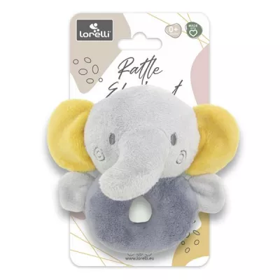 Jucarie de plus, Elefant gri, 11 cm, zornaitoare, 0 luni+