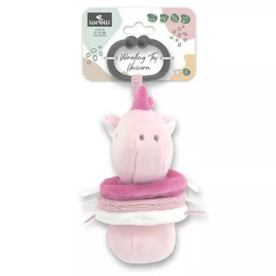 Jucarii din plus - Jucarie de plus, Unicorn roz, 16 cm, cu vibratie, zornaitoare, 0 luni+, bebelorelli.ro